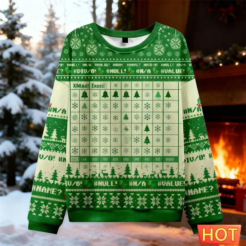 Ohh This Calls For A Spreadsheet Ugly Christmas Sweater Excel Formula Print Unisex Funny Xmas Holiday Party Crewneck Sweatshirt