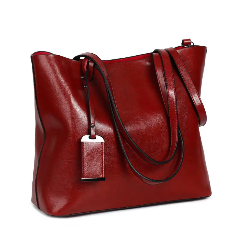 

Fashion Female Tote Bags New Shoulder Bags Leisure Women's Bags Versatile European American Trendy Oil Wax Leather Crossbody Bag