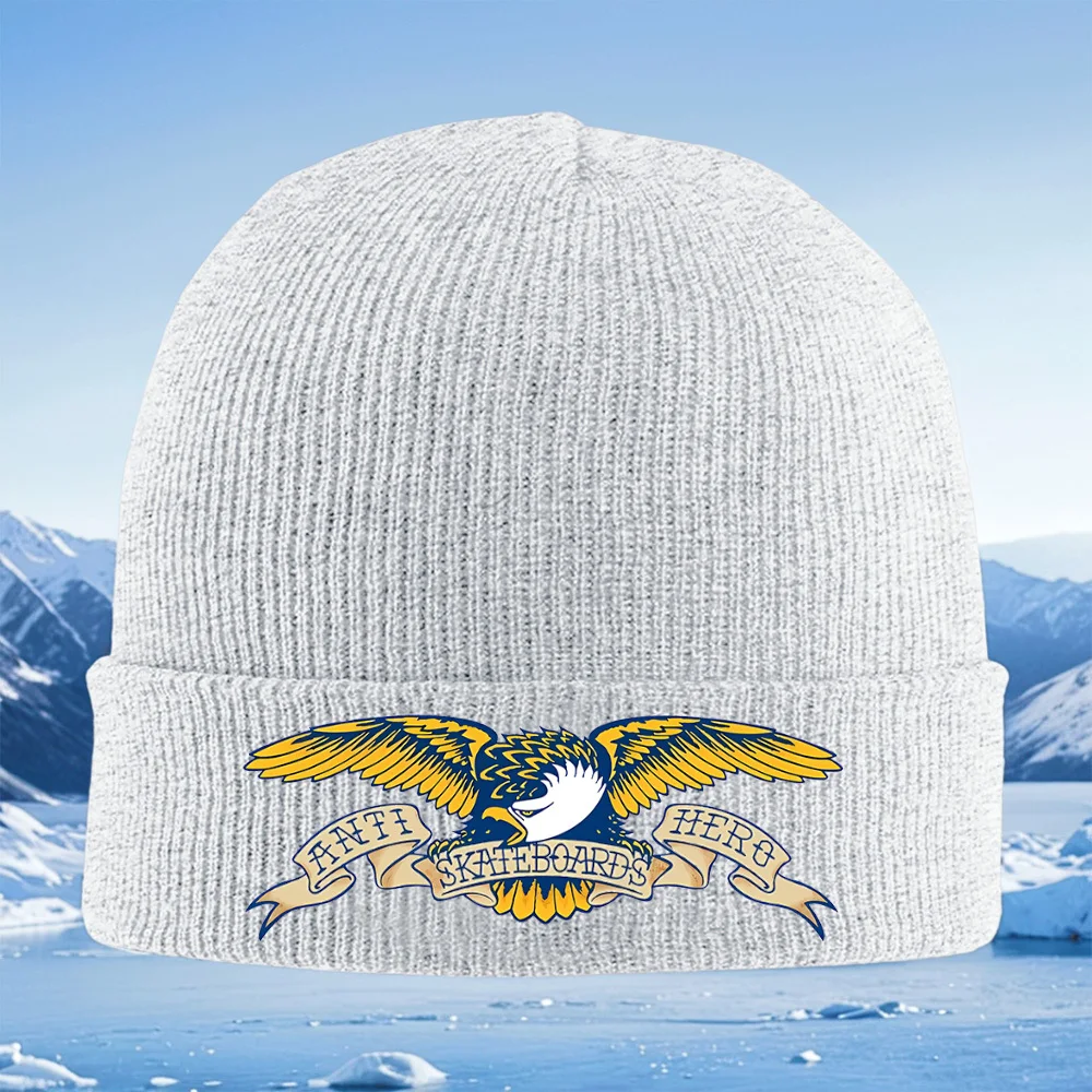 Alas de águila patinando marca emblema hombres mujeres unissex sombrero de punto gorro camisa gorra invierno térmico cálido Navid