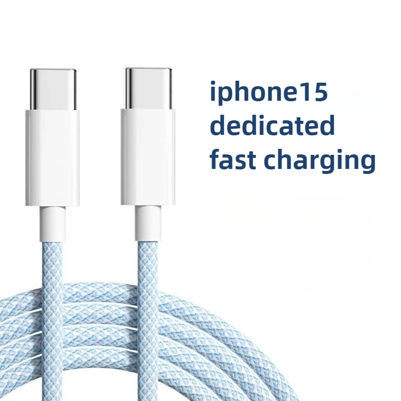 Ctoc Dual Head Type-C Apple 15 Data Cable Suitable for IPhone 15 Charging Cable, Thick 60W Fast Charging Cable