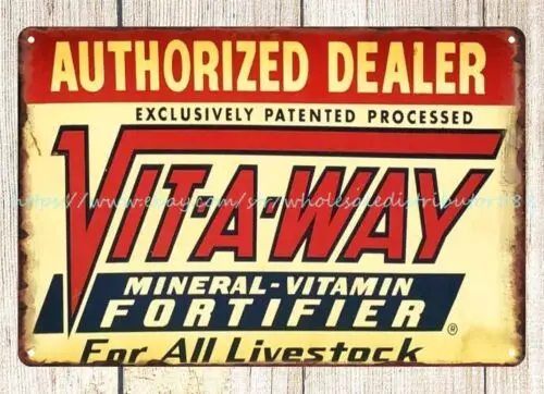 plaques reproductions VIT-A-WAY Livestock flange sign metal tin sign