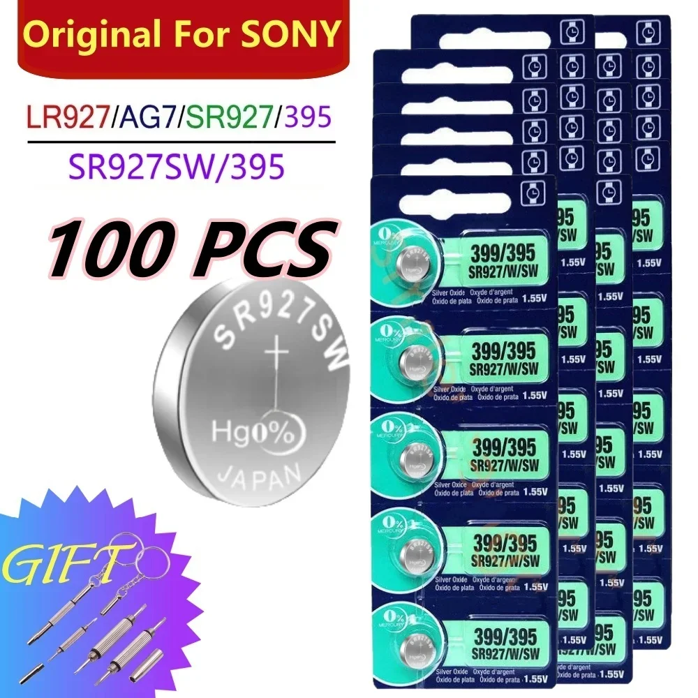 

100PCS Original For Sony SR927SW AG7 395 LR927 395AL926F SR927SW Lithium Batteries Button for Control Calculator Toy /Watch Toys