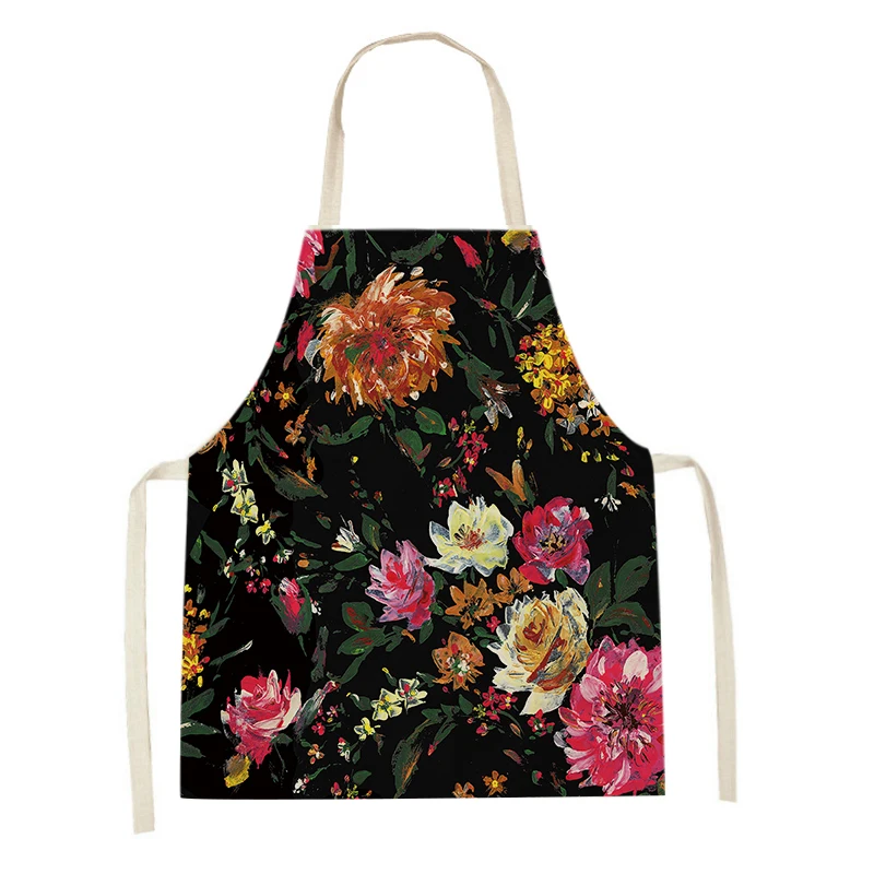 Watercolor Flower Pattern Cleaning Kitchen Aprons Home Decor