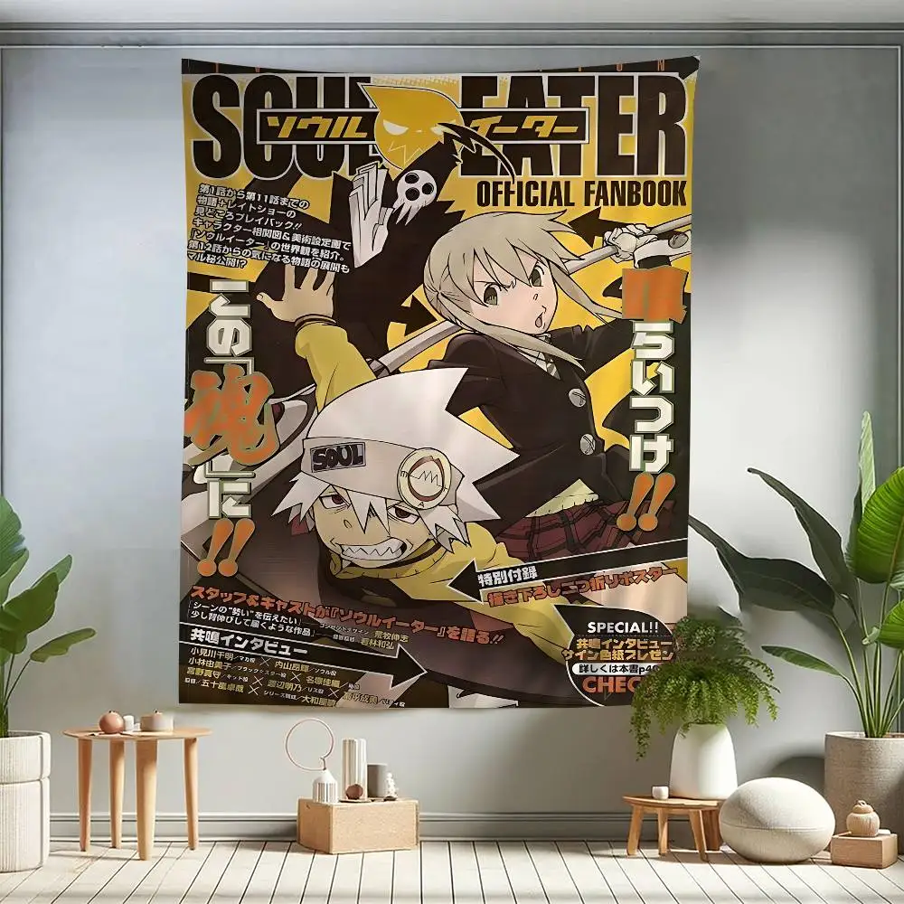 Soul Eater Anime Anime Tapestry Indian Buddha Wall Decoration Witchcraft Bohemian Hippie Wall Hanging Sheets