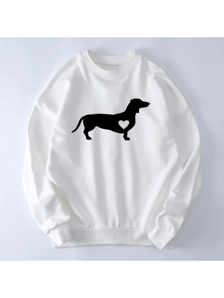 Dachshund Love Dog Print Female Sweatshirt Doxie Weiner Dog Streetwear Tumblr Women Casual Graphic Harajuku Kawaii Tops Clothes