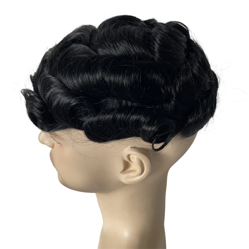 أنظمة الشعر البشري ريمي # 1 لون 8x10 بوصة معقود الجلد الرجال الشعر المستعار #6