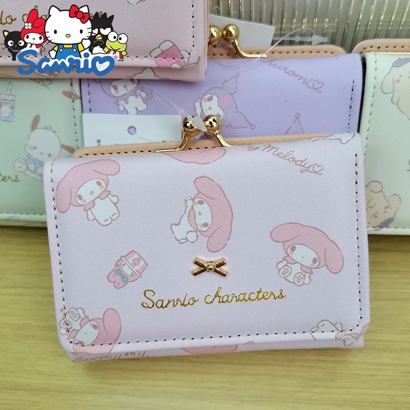 New Mini Short Wallet Cartoon Cute Folding Coin Purse PU Large Capacity Mini Fashion Women's Wallet Multiple Card Slots