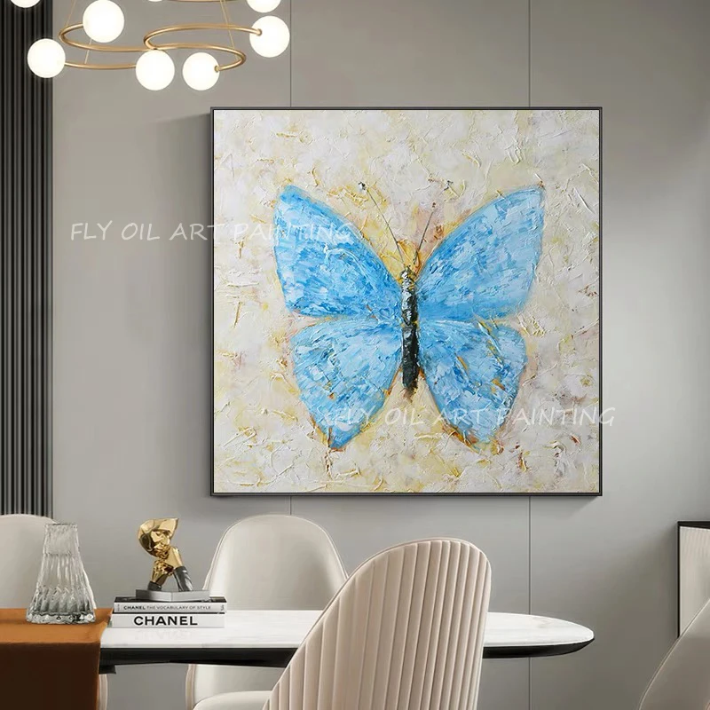 

Butterfly Hand painted Modern Abstract canvas Oil Paintings picture Living Room home Decoration wall picture gift