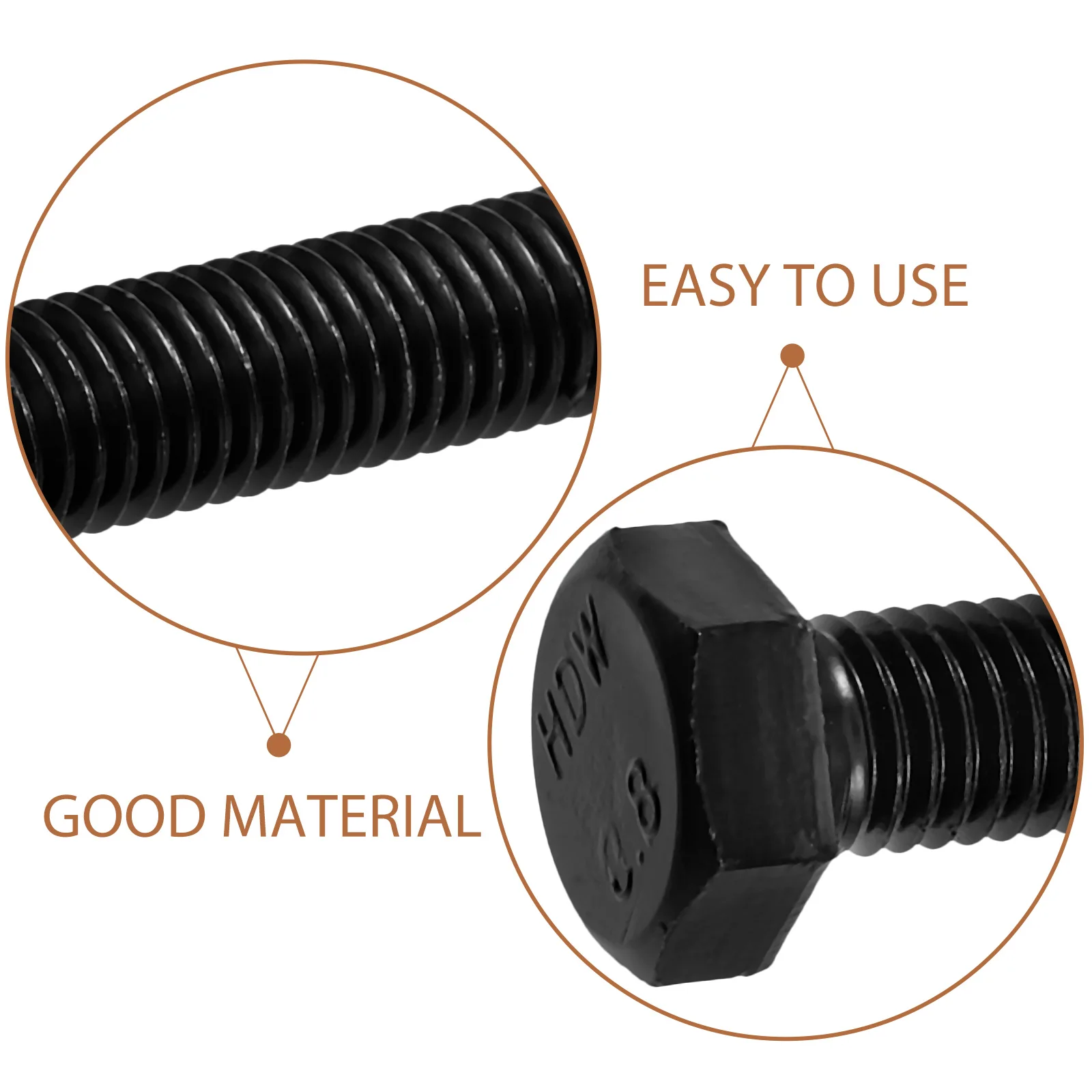 

4 Sets Hexagon Screw Nut Bolts High Carbon Steel Furniture Barn Door Hardware Thread Kit Socket Screws Smooth Surface Durable