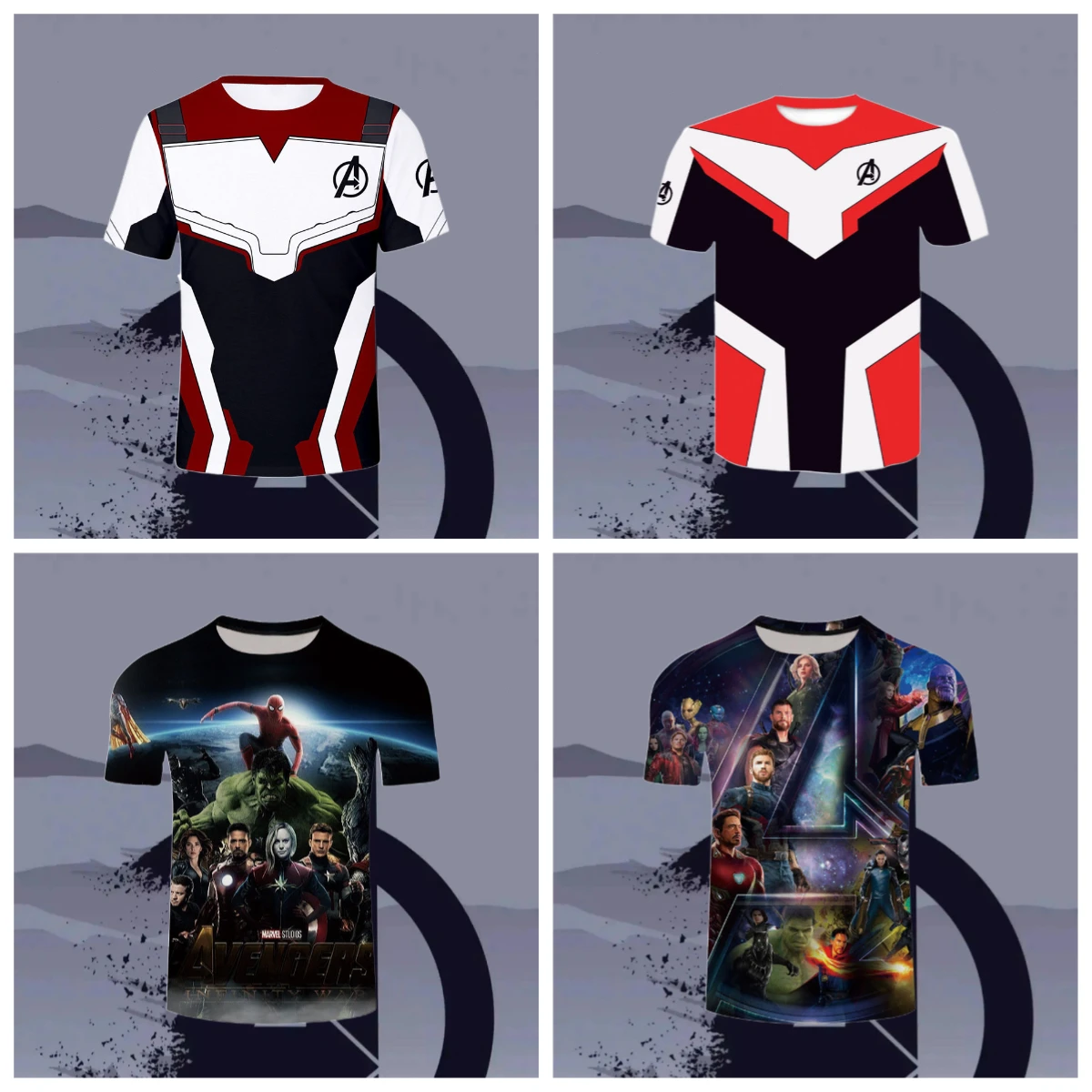 

Marvel Superhero Boys T-shirt Captain America Hulk Iron Man Avengers Sports 3D Top 20-year-old Children's Clothing Casual Anime