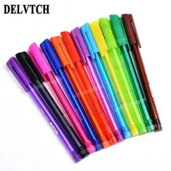 DELVTCH-Ensemble de stylos à bille à pointe de 1.0mm, stylo à bille de bureau, école, étudiant, écriture, dessin, fournitures de papeterie, cadeaux pour enfants, 12 pièces