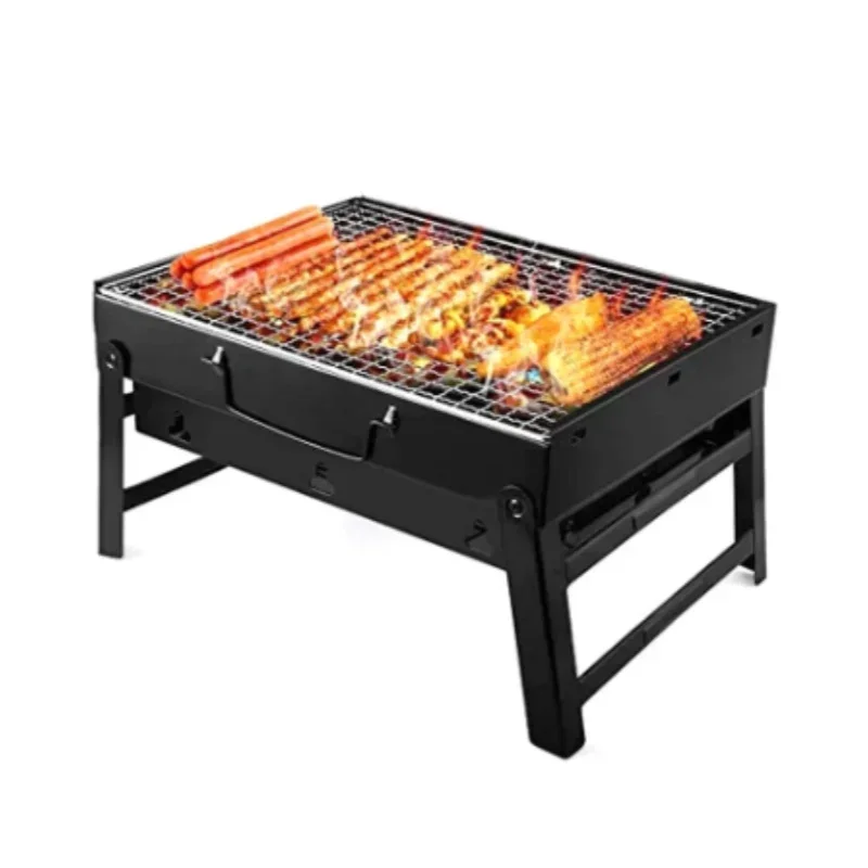

1Pcs Folding Portable Barbecue Charcoal Grill Stainless Steel Small Mini BBQ Tool Kits for Outdoor Cooking Camping Picnics Beach