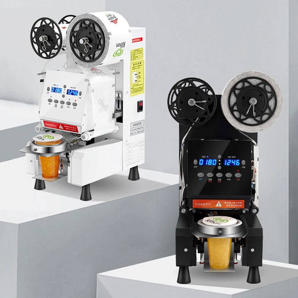 Fully Automatic Sealing Machine for Paper and Plastic Cups Commercial 90/95 Caliber Bubble Milk Tea Beverage Sealing Machine