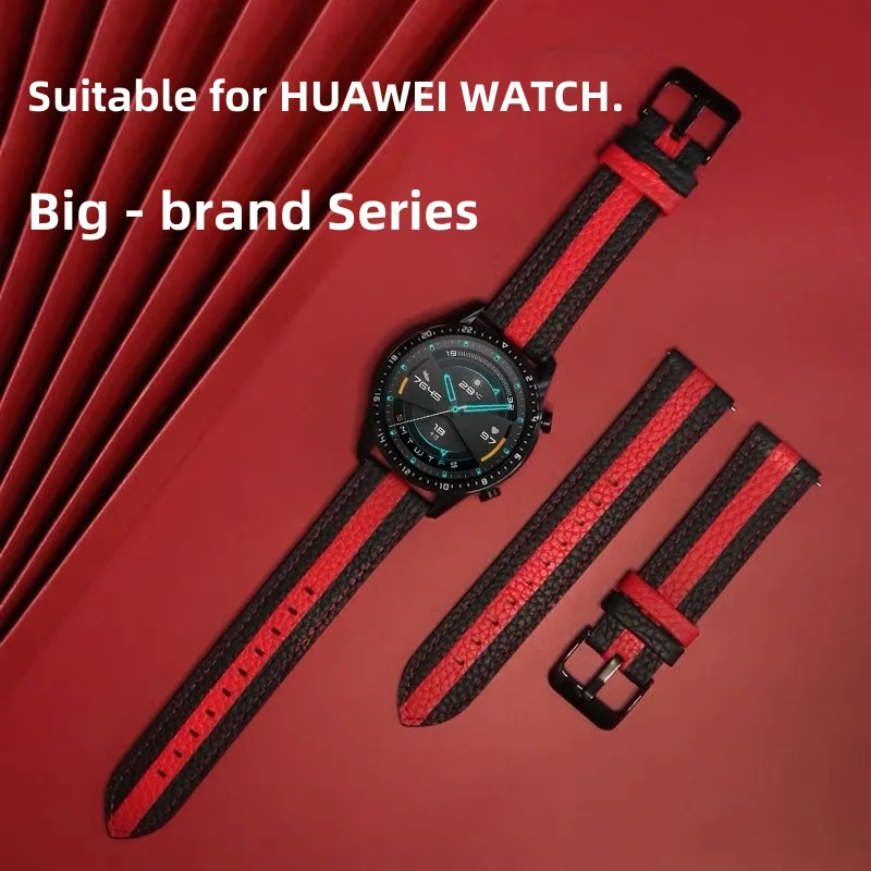 20mm 22mm Genuine Leather Strap for Samsung Galaxy Watch 6/5 Pro/7/FE//4/Classic Retro Bracelet Amazfit GTS-GTR 4-3-2e Watchband