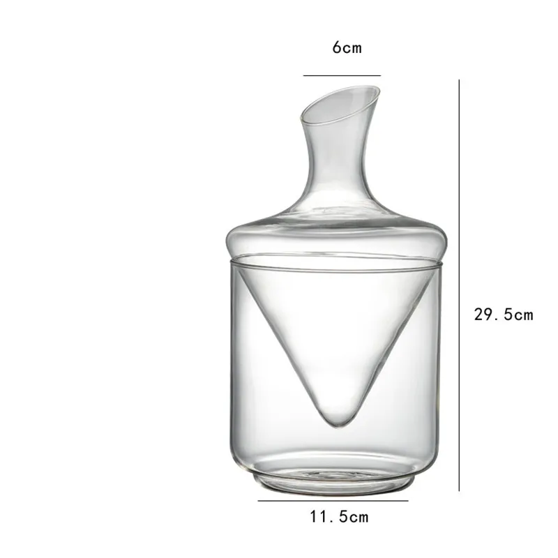 Ice Bucket Decanter Oblique Mouth Pyramid Waterfal Crystal Glass Wine Whiskey Bottl Containers Cup Set Cabinet Decor