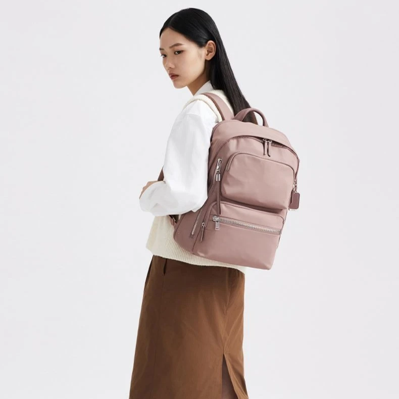 Mochila de nailon impermeable para mujer, mochila para portátil de gran capacidad para ir al trabajo y la escuela, mochila duradera 0196663