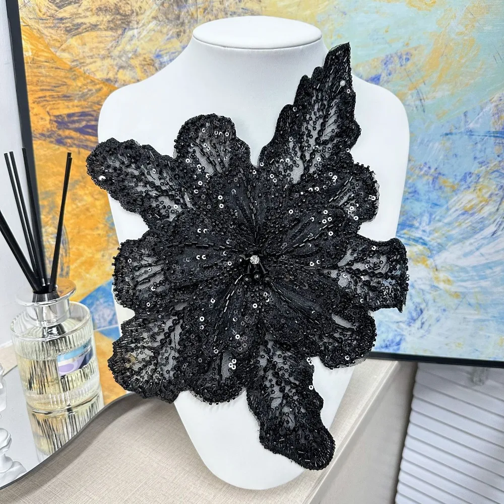 Polyester fibre Chest Flower Embroidery Children's Clothing Brooch Accessories Multi-layer Sequin Women's Clothing