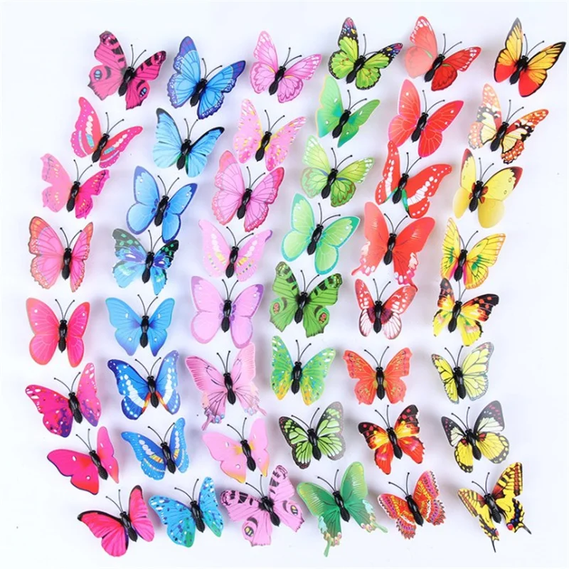 

20Pcs/Lot PVC Plastic Simulation 3d Butterfly Hairpin Party Decoration Cute Barrette Multicolor Girls Hair Clip Hair Accessories