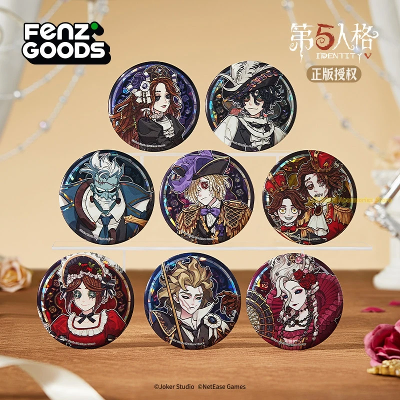 Badge en étain rond officiel et authentique de la série Identity V Dawn, Ada Mesmer, Emil, Mary, badge de cosplay, broche, décoration, cadeau