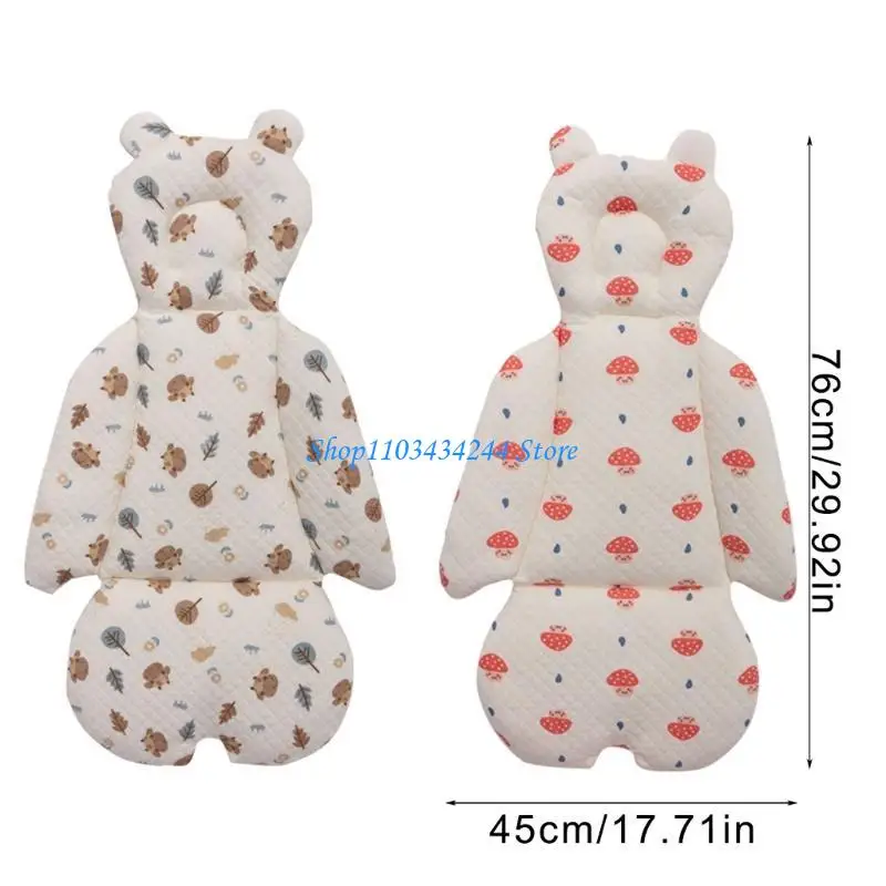Baby Strollers Liner with Cartoon Pattern Pram Cushion Belt Armrest Pad Armrest Pad Pushchair Liner