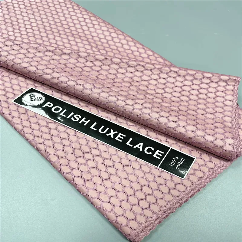 

5 ярдов, нигерийская 100% хлопок, польская атласная ткань для вышивки, высокое качество, швейцарская вуаль, кружевной материал для мужчин, стиль Дубая 10L192802