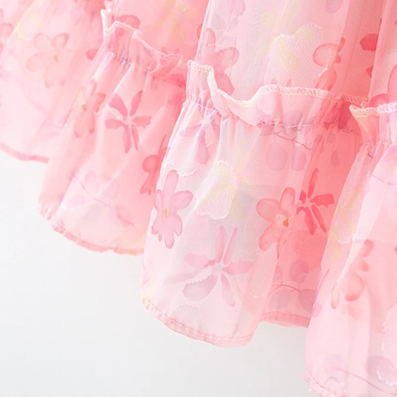 Summer Toddler Dresses Newborn Baby Girl Clothes Korean Fashion Chiffon Flowers Sleeveless Princess Luxury Birthday Dress BC1264