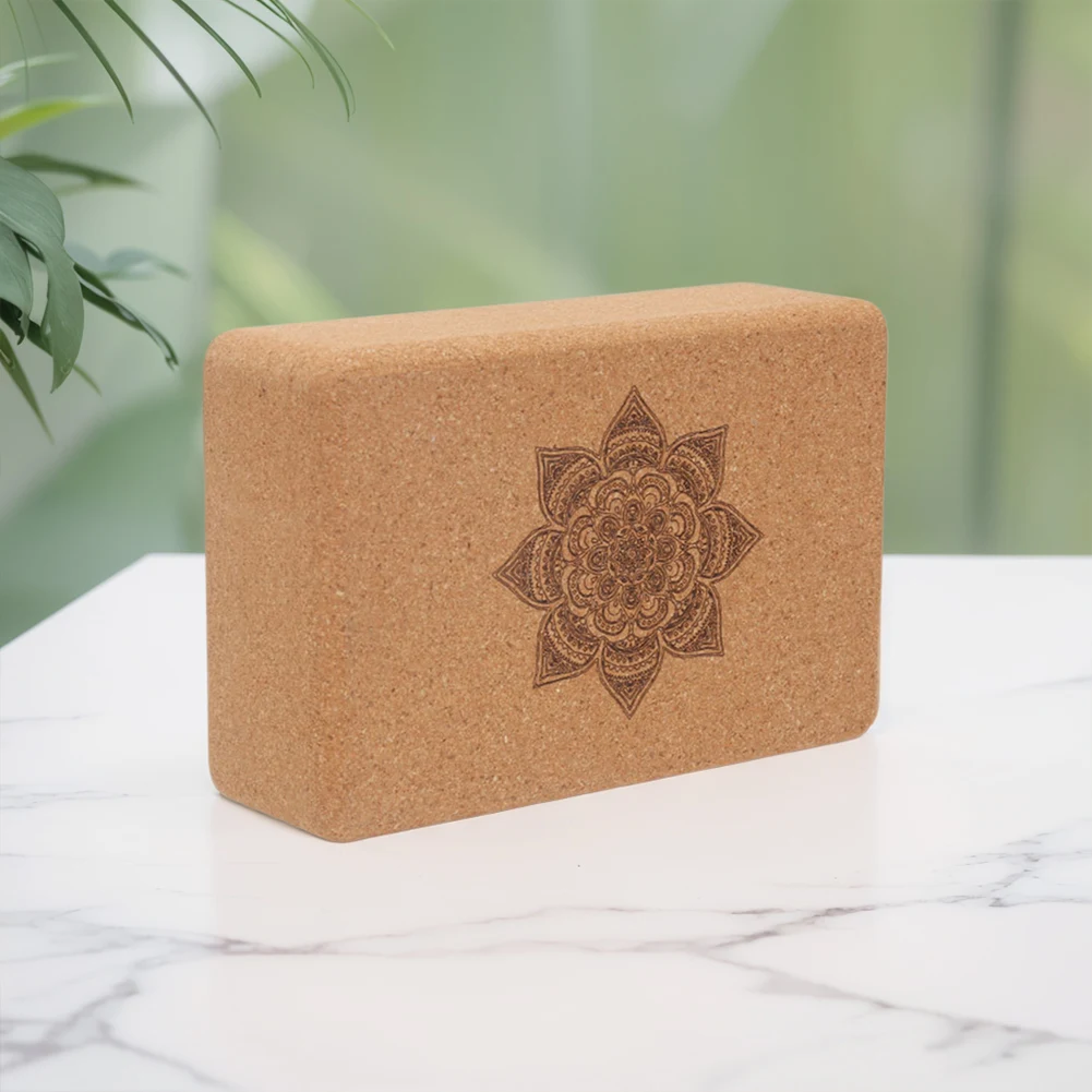 Cork Yoga Block Cork Yoga Bricks  Non Slip Cork Block 9x6x3 Inch High Strength Wood Yoga Block for Yoga Pilates