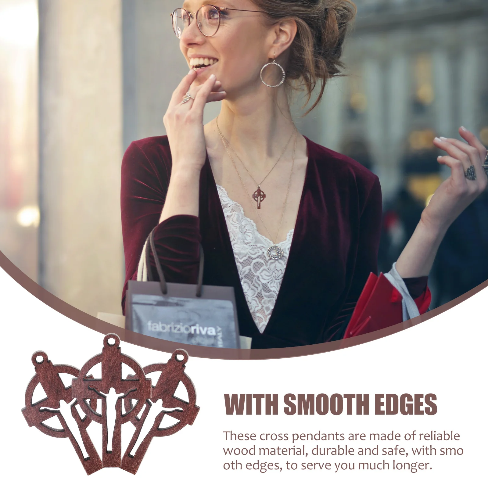 

20Pcs Wooden Cross Pendants Natural Wood Cross Charms for DIY Jewelry Making Necklace Bracelet Decoration DIY Charms Pendant