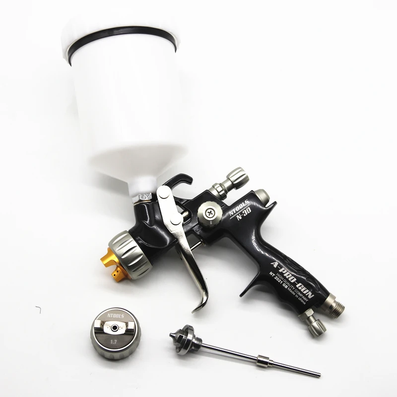 Spray Gun 1.3/1.7mm Nozzle Car Repair Paint Spray Gun With 600CC Tank Air Spray Gun With Paint Mixing Cup And Adapter
