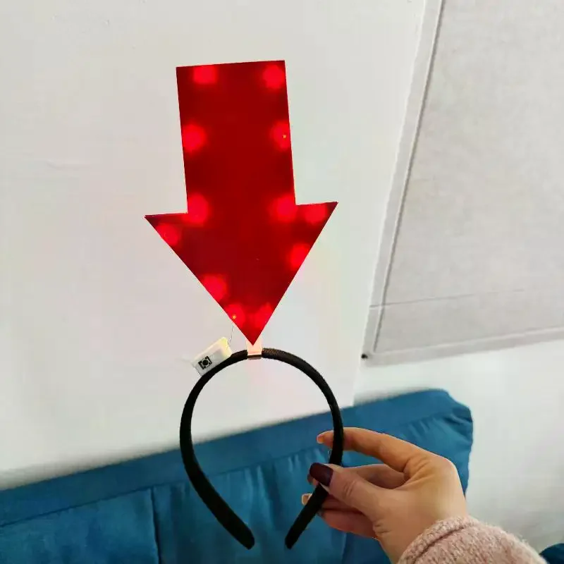 Unique Arrow Light Headband Funny Question Mark Hair Band Christmas Favors Girl Headgear Holiday Hair Hoop Costume Headpiece