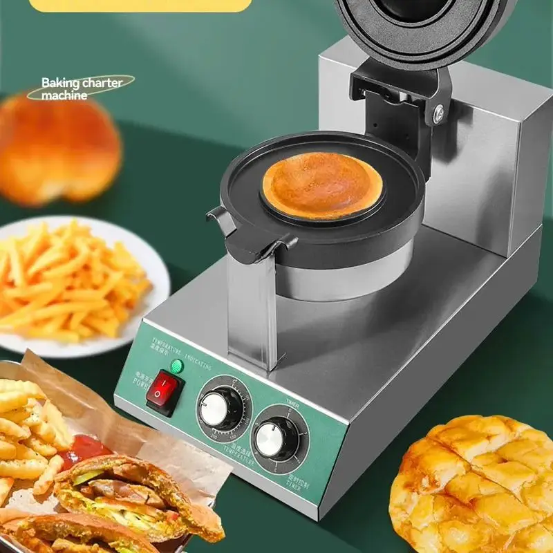 

Электрическая вафельная машина для мороженого, 110 В, коммерческий НЛО, гриль для гамбургеров, пресс для изготовления панини, коммерческие закуски для гамбургеров