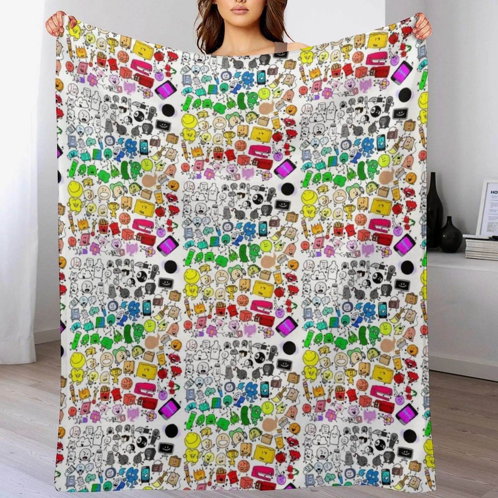 BFDI Inanimate Insanity All Characters (Transparent) Throw Blanket Blankets For Bed Heavy Baby christmas decoration Blankets