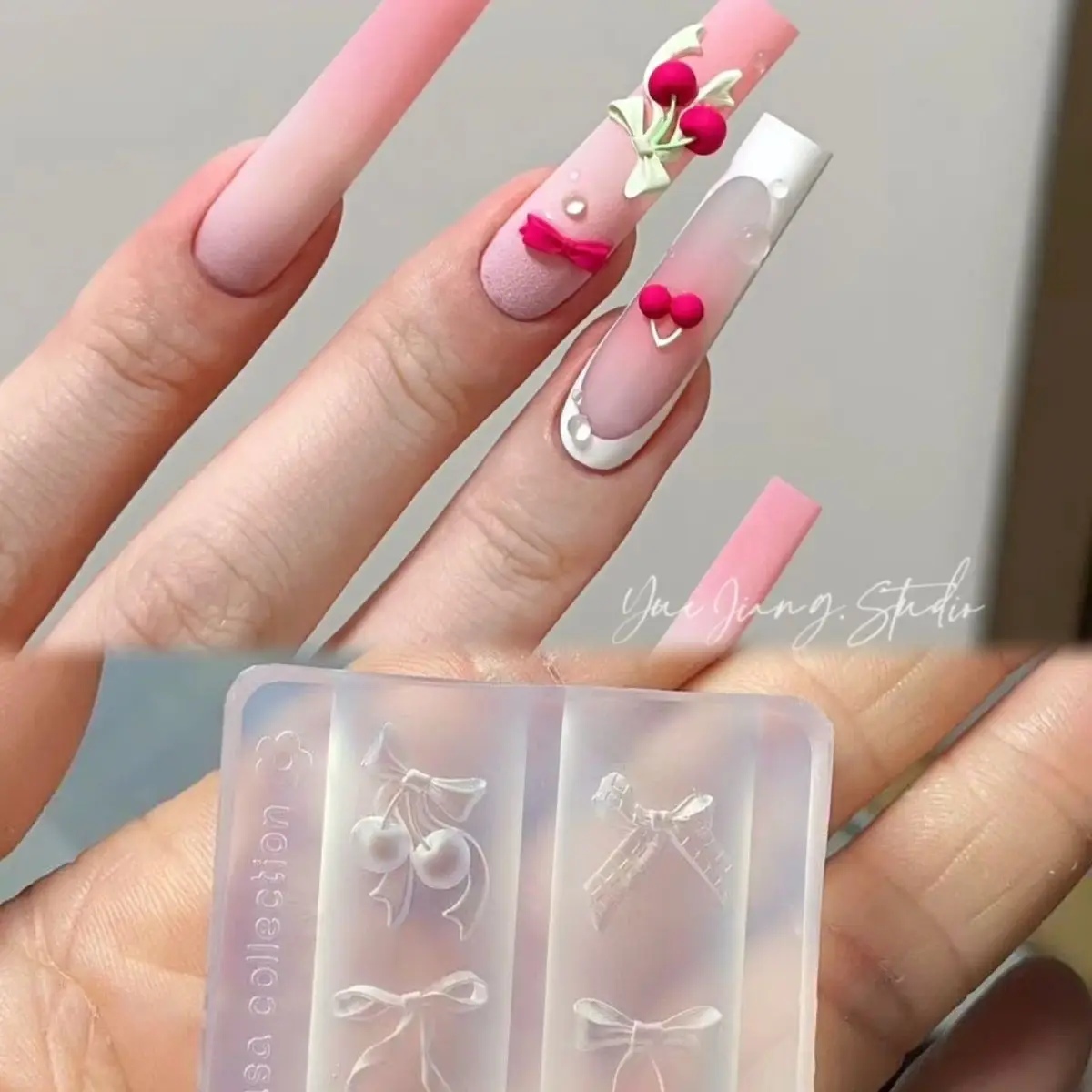 1pc Butterfly Star Bead Chain  Lace Bow  3D Acrylic Mold Nail Art Decoration Nails DIY Design Silicone Nail Template Nail  Mold