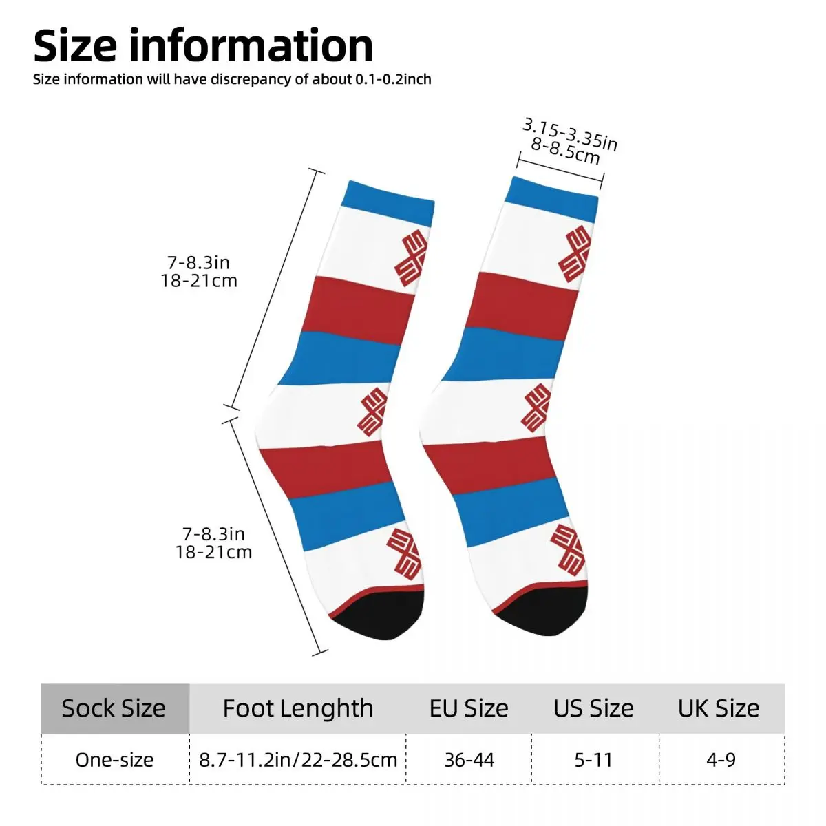 Mari El Flag Bath Mat Kawaii Socks Hiking Cartoon Pattern Socks