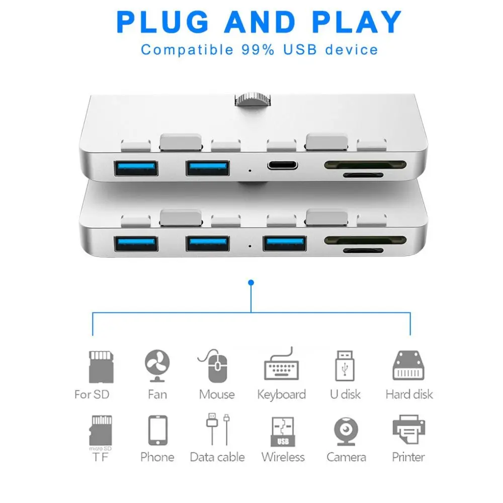 

Профессиональный многопортовый адаптер TF Card Reader Slim Unibody Компьютер USB 3.0 HUB Расширение Док-станция Разветвитель для iMac 21,5 27 PRO