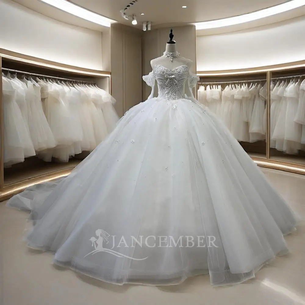 Customized Princess Vintage Lace Up Back Ball Gown Wedding Dress With Lace Removable Sleeves Bridal Gowns vestidos de novia boda