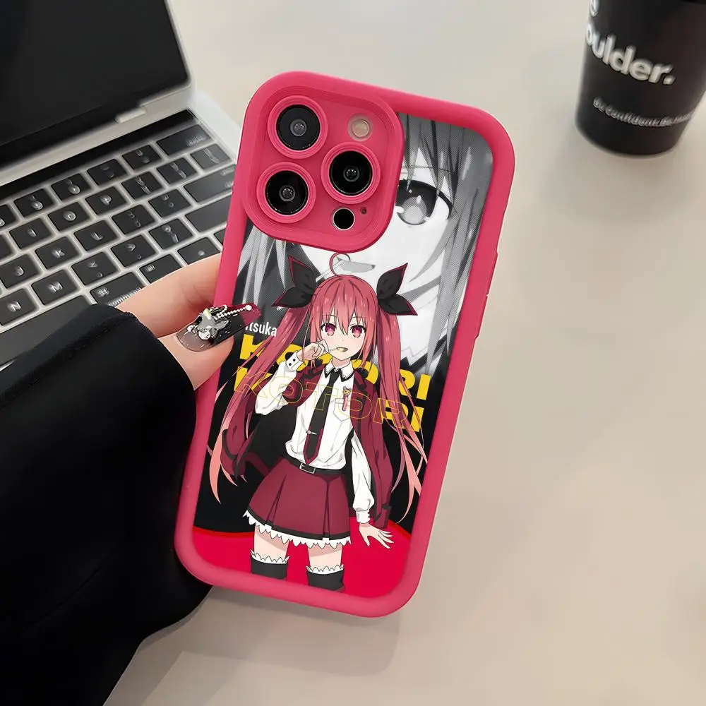 

Date a Live Kotori Itsuka Phone Case for iPhone 17 16 15 14 13 12 11 Air Pro Max Plus Red Soft TPU Shockproof Cover