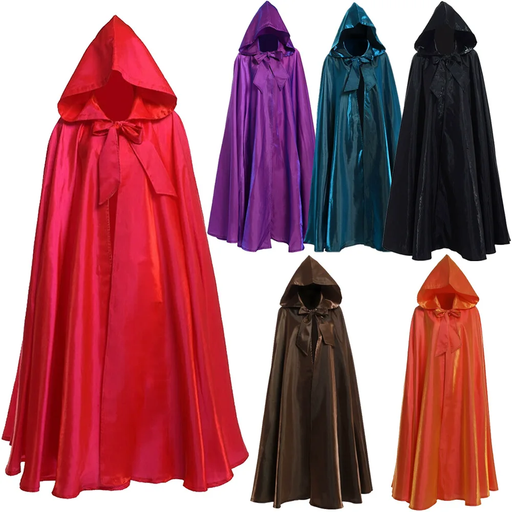 

Medieval Cloak Halloween Cosplay Robe Hood Cloak Costume Witchcraft Vampire Robe