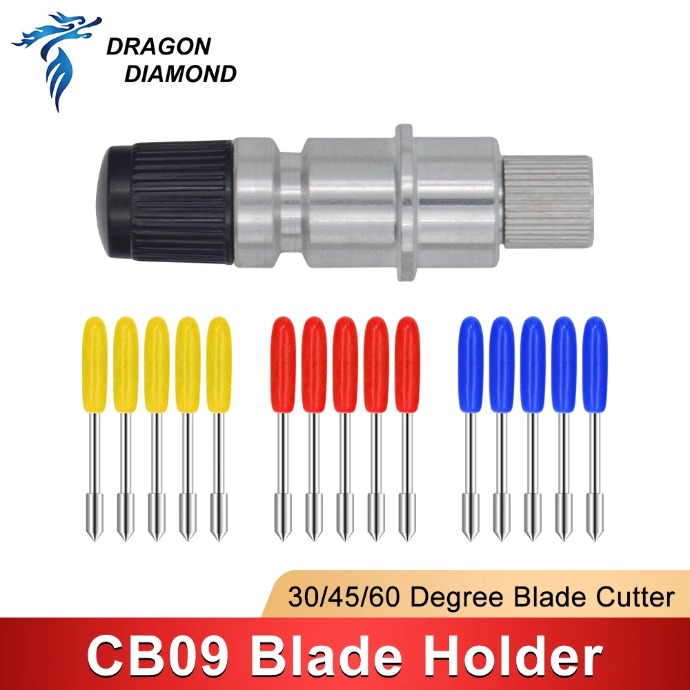 DRAGON DIAMOND 5/10 PCS 30/45/60 Degree CB09 Cutting Blades 1Pc Graphtec CB09 Blade Holder For Vinyl Plotter Cutter