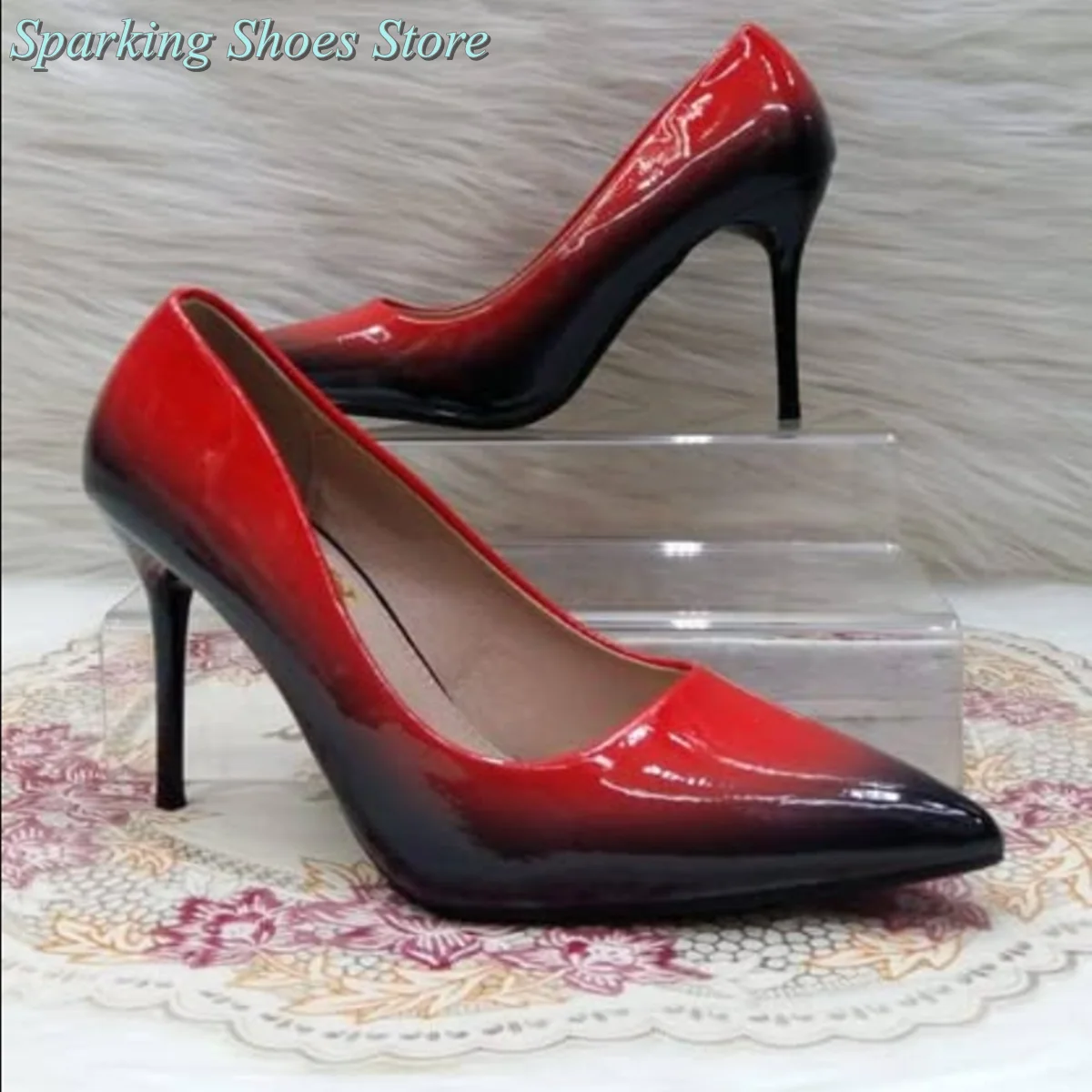 

Gullick Sexy Mixed Color Pumps Shallow Pointed Toe Slip On High Heels Women Fashion Outer Spring Autumn Dress Designer Shoes