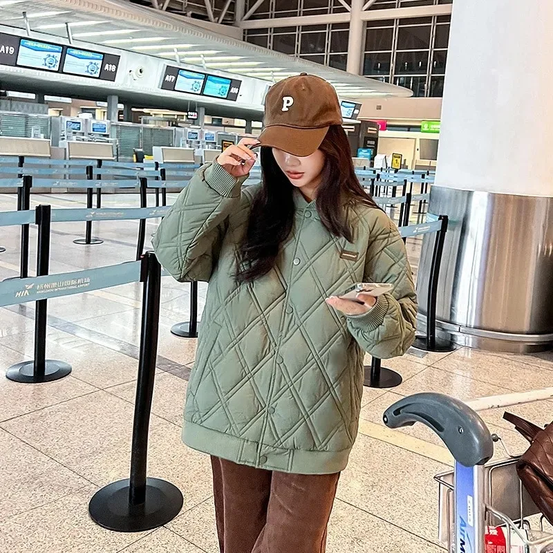 2023 New Autumn Winter Women Parkas Jackets Stand Collar Thick Warm Pattern Coat Female Casual Outwear Jacket Parkas