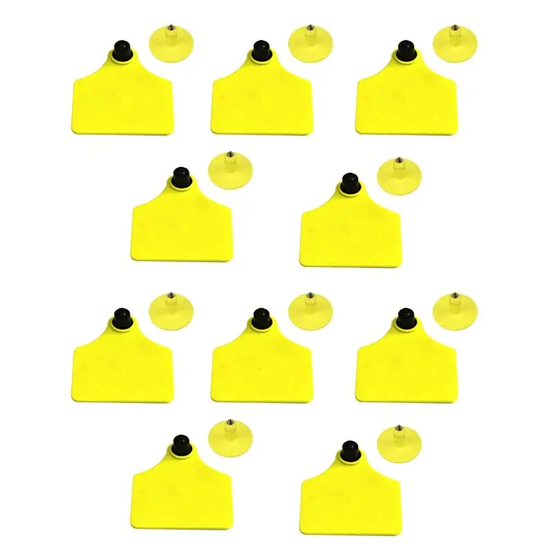 

A92Z 10 шт. RFID UHF электронные ушные бирки для животных ISO18000-6C, UHF-метки 860-960 МГц, LF 134.2 МГц