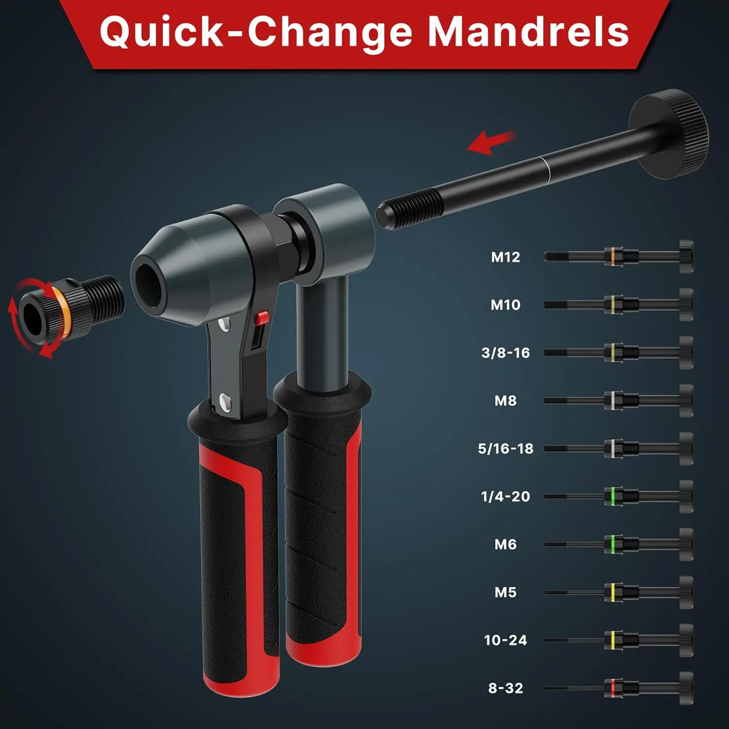 Professional Ratchet Rivet Nut Tool Kit with Quick-Change Mandrels and Durable Case for Easy Installation