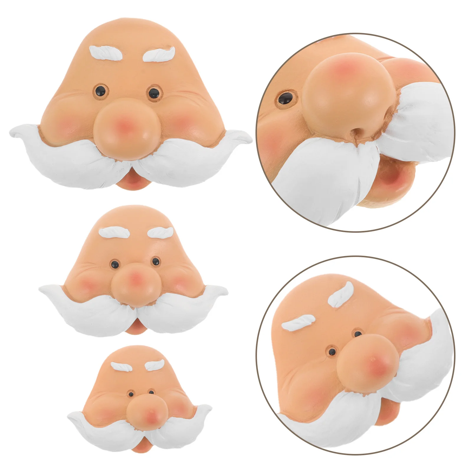 

3Pcs Resin Santa Face Decoration Christmas Table Decor Gifts Wrapping Embellishments Holiday Craft Supplies Santa Embellishments