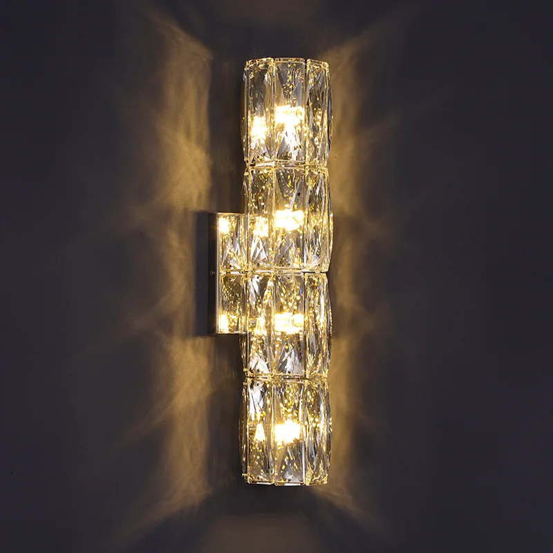 

LED Crystal Wall Lights For Living Room Bedroom Bedside Lights Home Hotel Gold Chrome Luxury Decoration Indoor Lamps Fixtures