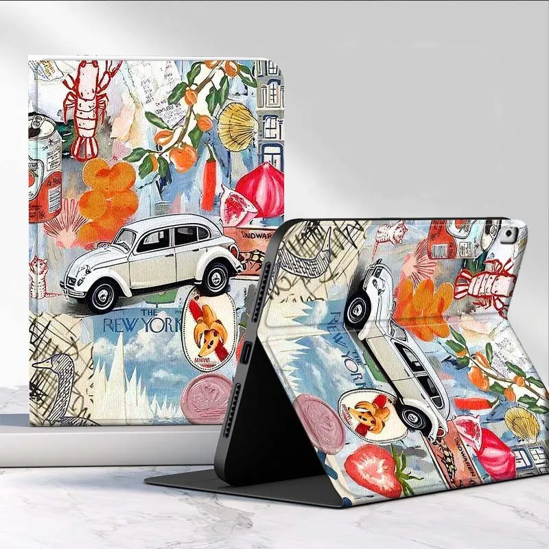 

Чехол с рисунком фруктового напитка в стиле ретро для iPad Air Mini 9,7 2 4 5 11 6, 7-го поколения 13 3 1 2 4 5 6 7 7,9 10,9 10,5-дюймовый планшет