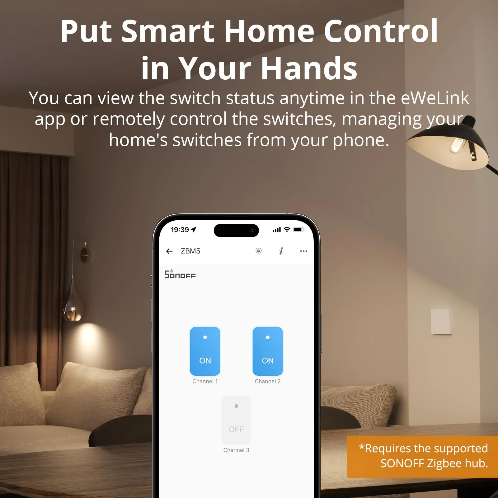 SONOFF Zigbee ZBM5-2C-86W - Interrupteur Mural Intelligent Double Commande Compatible Zigbee