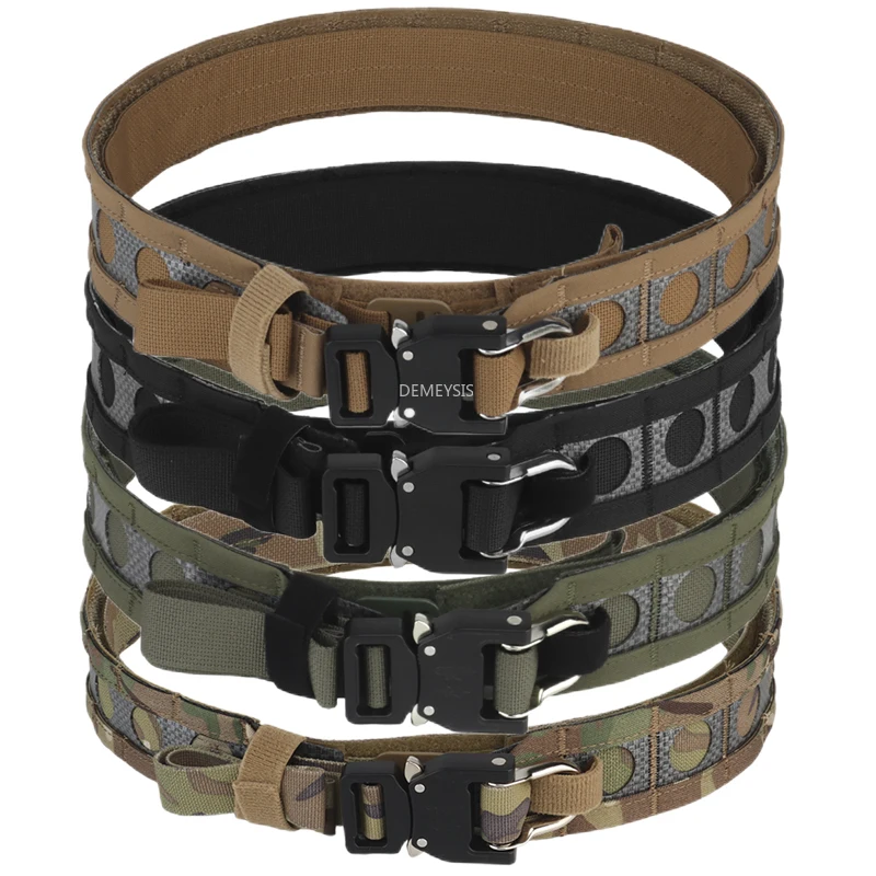 

Outdoor Combat Molle Belt 2 In 1 Detachable Shooting Hunting Sports Waistband Double Layer Paintball Tactical Belts