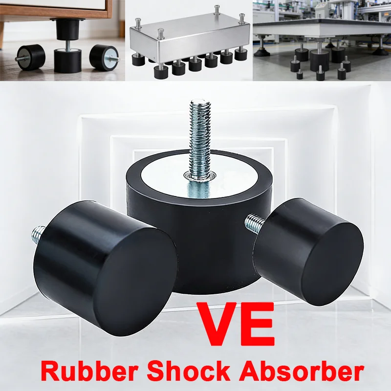 2Pcs M3-M10 Rubber Shock Absorber Mounts Anti Vibration Isolator Damper Bobbin Type VE For Water Pump Air Compressor Generator