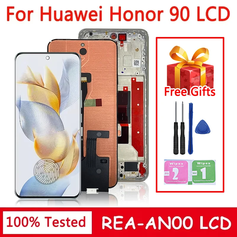 6.7“ New For Huawei Honor 90 LCD Display Touch Screen Digitizer Assembly Honor90 REA-AN00, REA-NX9 Display With fingerprints